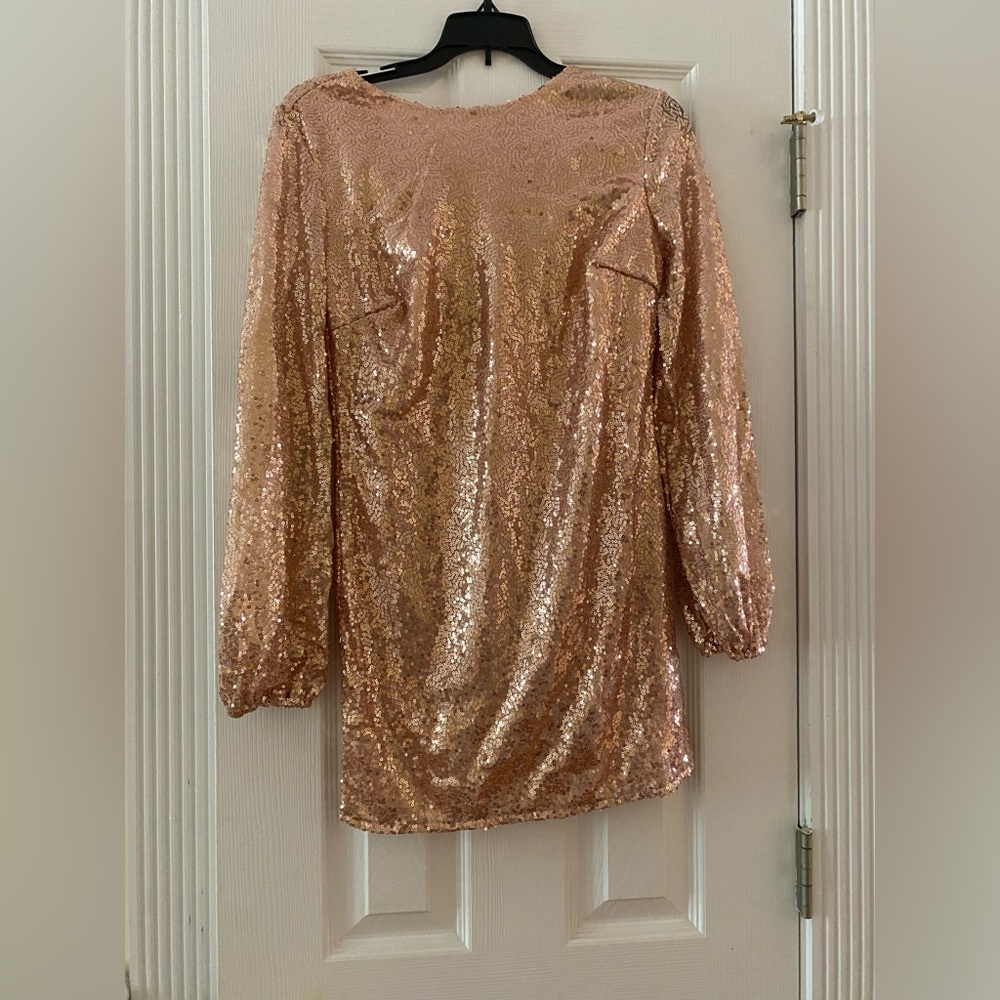 Long sleeve sequin dress